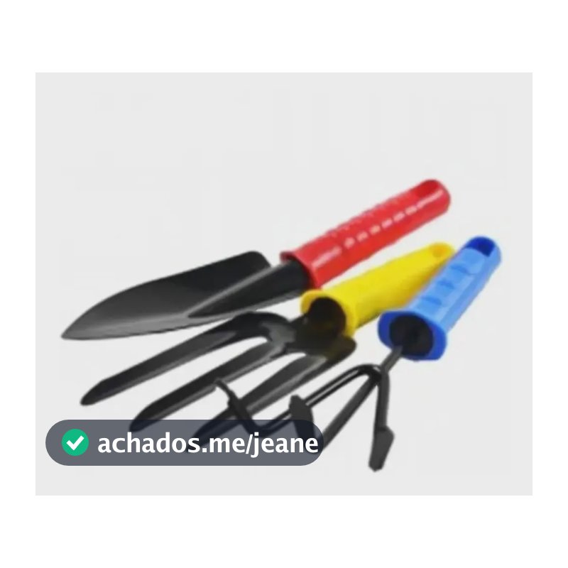 Kit Para Jardim 3 Peças Pazinha, Garfo E Rastelo Colorido