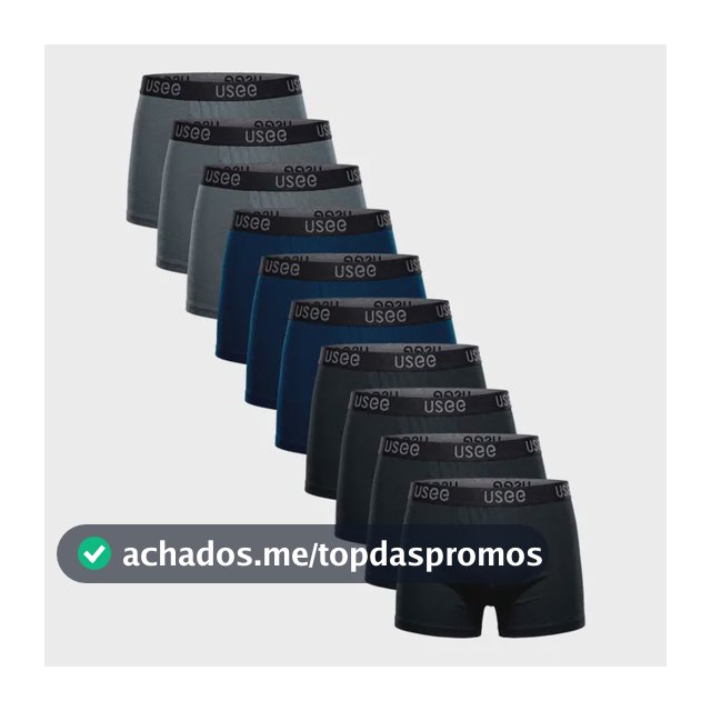 Kit Com 10 Cuecas Boxer Algodão Adulto Usee Brasil