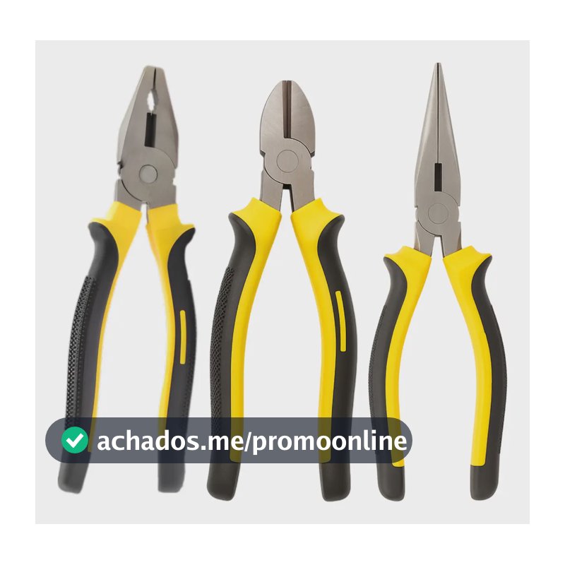 Kit 3x Alicate Para Trabalho (resistente E Durável) 8 - 6pol