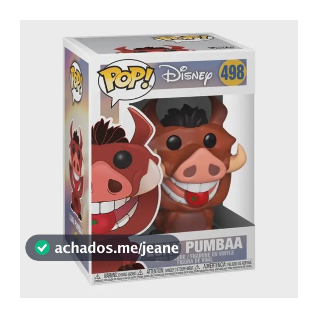 Pop! Funko Luau Pumbaa O Rei Leão Candide