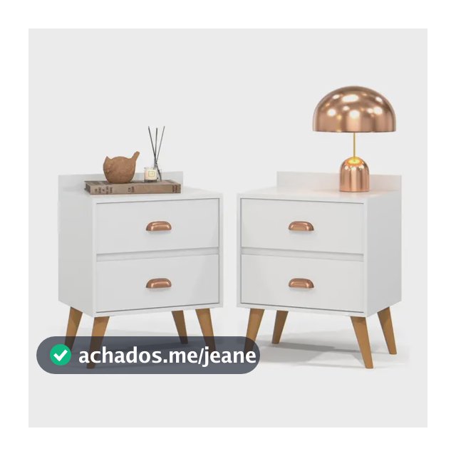 Kit 2 Mesa Cabeceira Retro Madero 2 Gavetas Pés Palito Cores