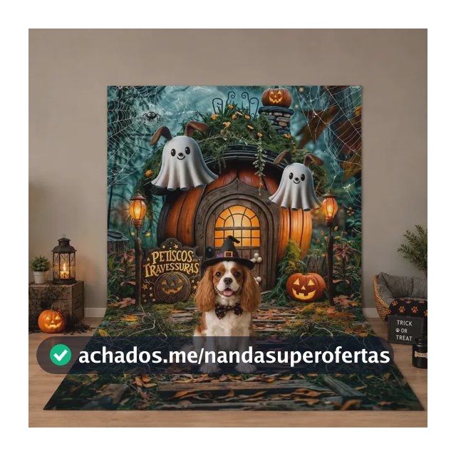 Fundo Fotográfico Pet Shop Halloween Decoração Dia das Bruxas Painel de Fotos Pet Shop Cenário Fotográfico Em Tecido Sublimado Tamanho 1,20x1,70m