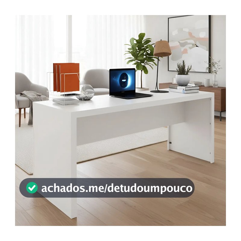 Mesa Escrivaninha Para Escritório 180cm ME4185 Branco - Tecnomobili