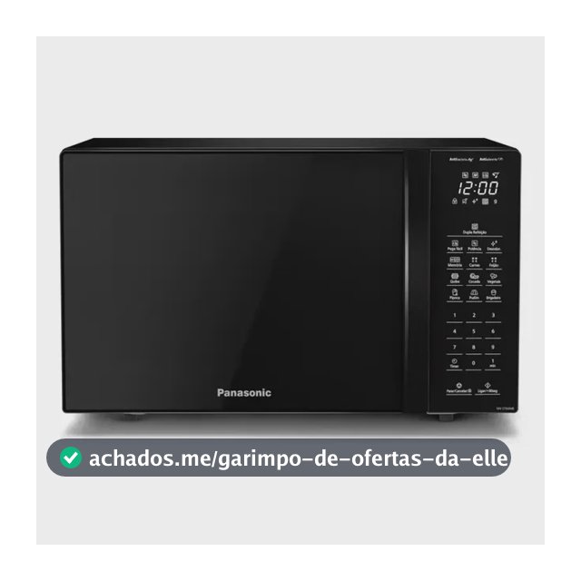 Microondas Panasonic Nn-st66nbru Black Glass 34L Dupla Refeição