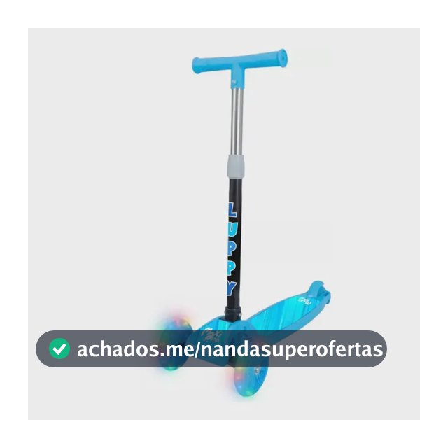 Patinete Infantil 3 Rodas Led Dobrável Luppy Azul Maxi Toys