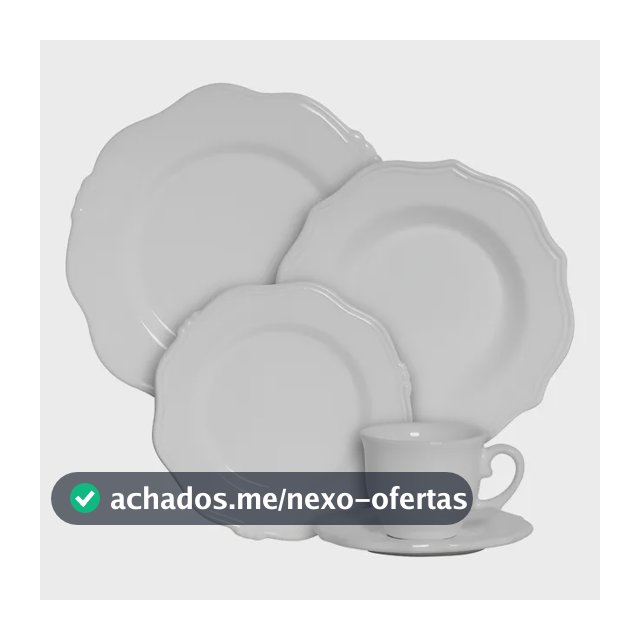 Jogo de Jantar Algarve Scalla de Cerâmica Branco 20 Peças