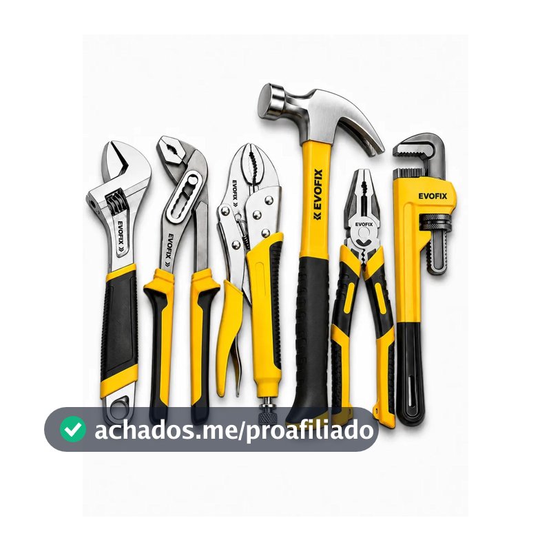 Kit Ferramentas de Aperto EVOFIX 6 Peças Com Alicates Universal e Bomba d'Água