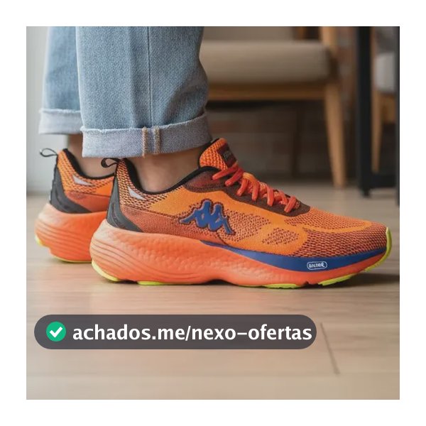 Tênis Kappa Corrida Masculino Laranja E Preto Original