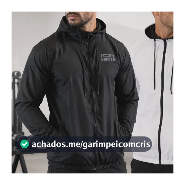 Kit 2 Jaquetas Corta Vento Rock Saints Liso Com Capuz
