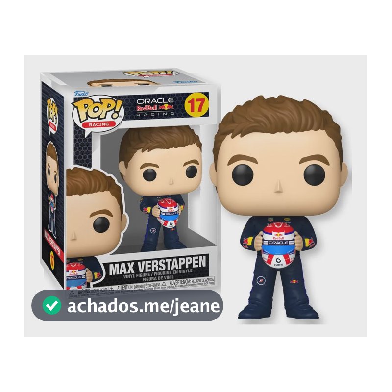 Boneco Funko Pop Redbull Max Verstappen Segurando Capacete