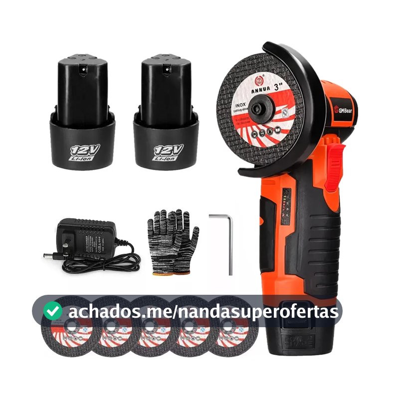 Esmerilhadeira Lixadeira Portátil Sem Fio - Mini Compacta E Versátil Para Uso Profissional | Esmerilhad