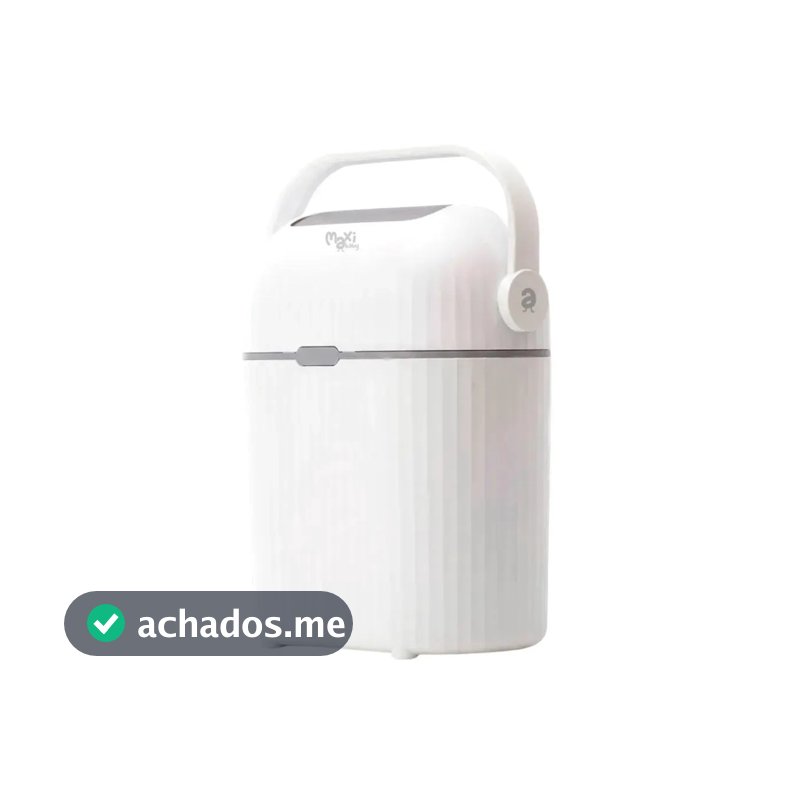 Lixeira Mágica Antiodor Descarte De Fraldas Tampa Giratória Capacidade 9L Freshcan Maxi Baby