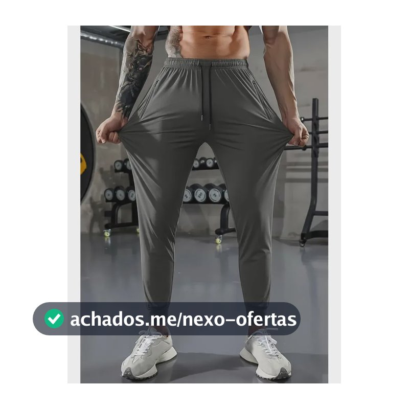 Calça Masculina Tactel Jogger Esportiva Academia Slim Treino Cinza Tactel G3 54/56