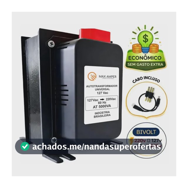 Transformador 5000va 110-220 Ou 220-110 Conversor Bivolt 12000 Btus C/ N F Geladeira Ar Condicionado Impressoras Brother Microondas Máquina Costura Lavar Roupas