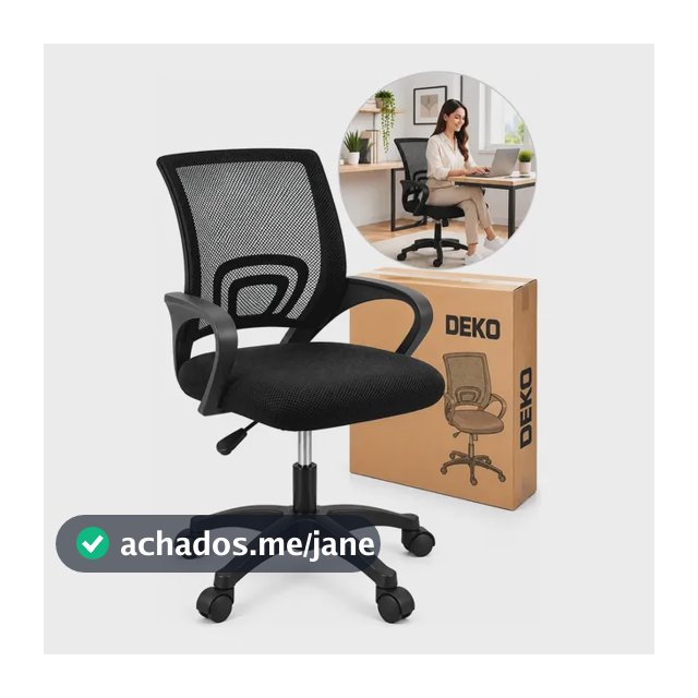 Cadeira De Escritório Giratória Estofada Preta Ergonomica Cor Preto Material Do Estofamento Algodão