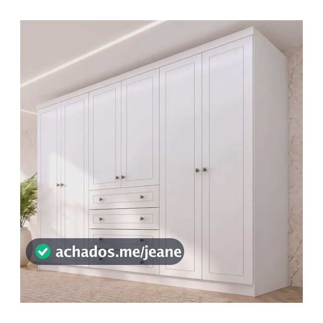 Guarda Roupa Casal Nova York 6 Portas 4 Gavetas Espresso Wt Branco