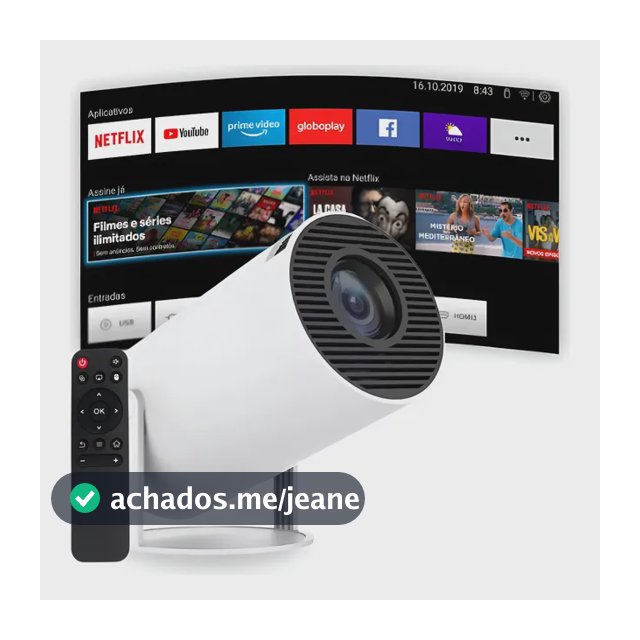 Projetor Portátil 4k Hd Android 11.0 Smart Wifi 5g Bluetooth Branco 127/220v