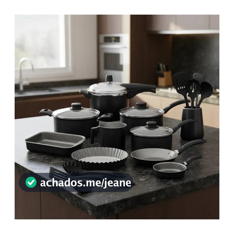 Tramontina 13 Peças Turim Preto Cozinha Conjunto Panelas Preto