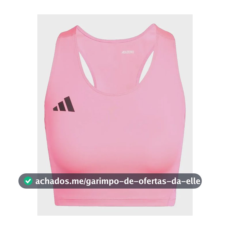 Top adidas Cropped Adizero Feminino - Original Rosa Liso Gg