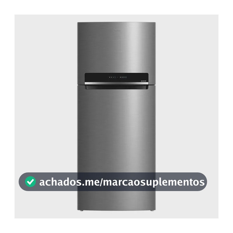 Geladeira Frost Free Midea 473 Litros MDRT611EVA461 Duplex Inverter Turbo freezer Inox