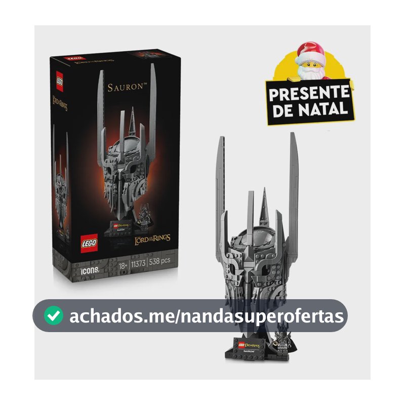 LEGO Icons O Senhor dos Anéis Capacete de Sauron 11373; Conjunto de construção, inclui minifigura de Sauron segurando o Anel; Modelo para fãs e colecionadores; Presente de Natal; 18+