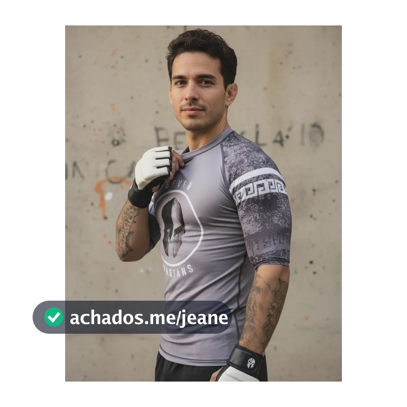 Camisa Compressão Rashguard Spartans Jiu Jitsu Treino No-gi Cinza Logo M