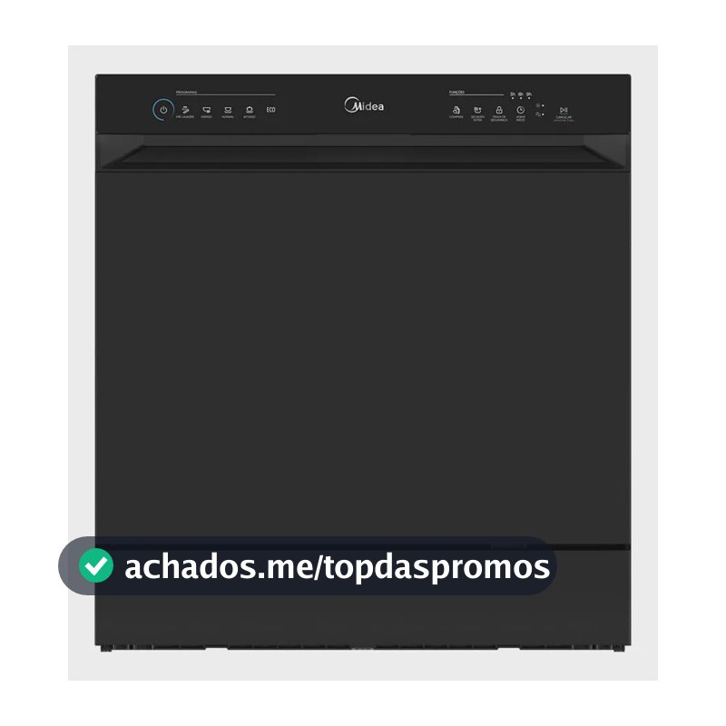 Lava Louças 8 Serviços Preta Touch Plus Midea Preto