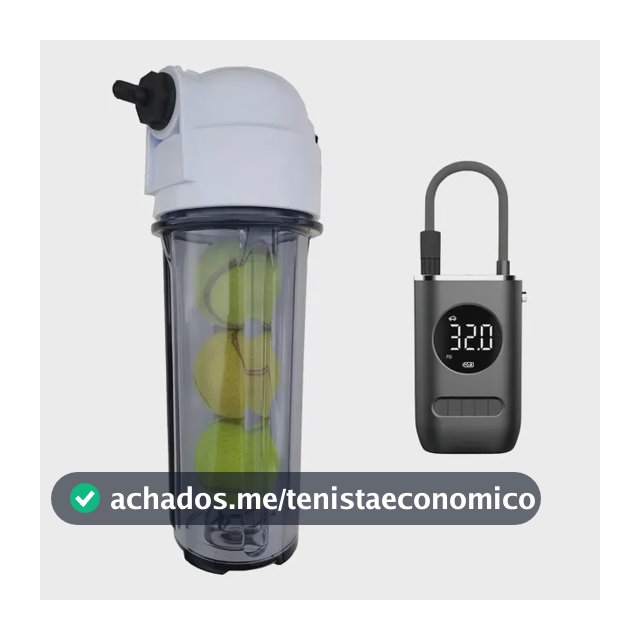 Pressurizador Bolas Tênis Padel Beach Com Bomba Automática Branco/fumê
