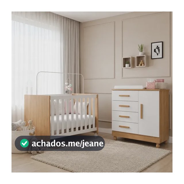 Jogo Quarto Bebê Berço E Cômoda Sonho Móveis Bela Cedro - Branco