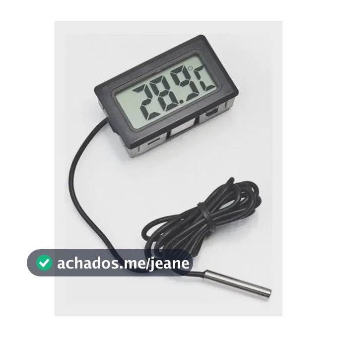 Termômetro Dig. Ambiente Aquário Freezer Chocadeira Cor Preto