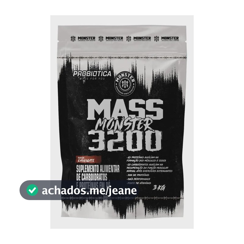 Hipercalórico Probiótica Mass Monster 3200 3kg 30g Proteína Chocolate