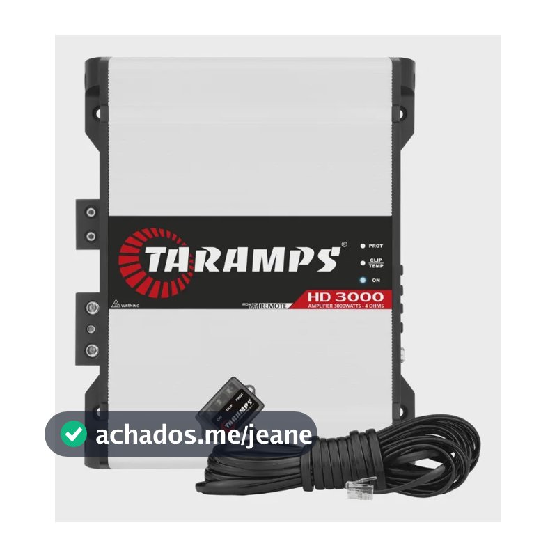 Modulo Taramps Hd 3000 4 Ohms Amplificador 3000w Bass Boost Branco
