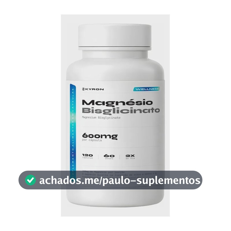 Bisglicinato De Magnésio 600mg 120 Cápsulas - Kyron