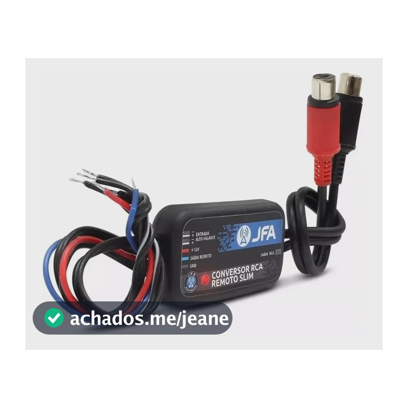 Conversor Fio Para Rca Remoto Slim 12v Jfa Automotivo Cd Dvd