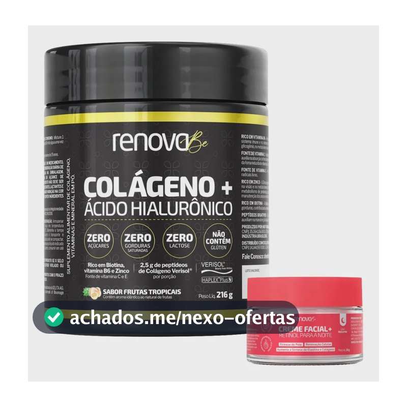 Kit Colágeno Hidrolisado Verisol Renova Be com Ácido Hialurônico e Creme Facial