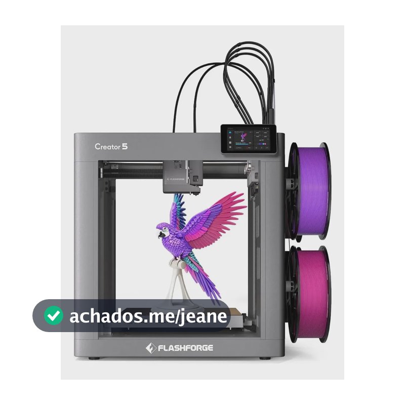Impressora 3D multicolorida com 4 cabeças e sistema preto eficiente