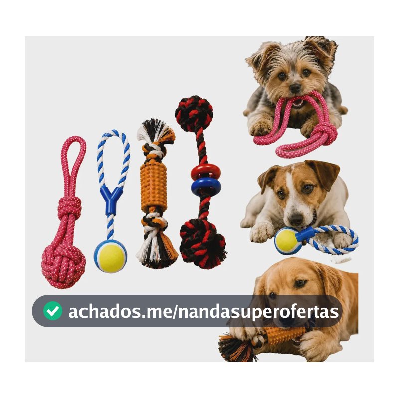 Kit 4 Brinquedos Mordedor Corda Pet Resistente Para Cães