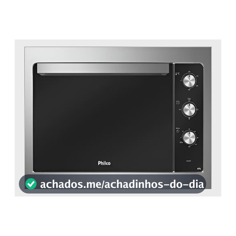 Forno Elétrico De Embutir Philco Pfe47e Esmaltado Dupla Resi Cor Aço escovado