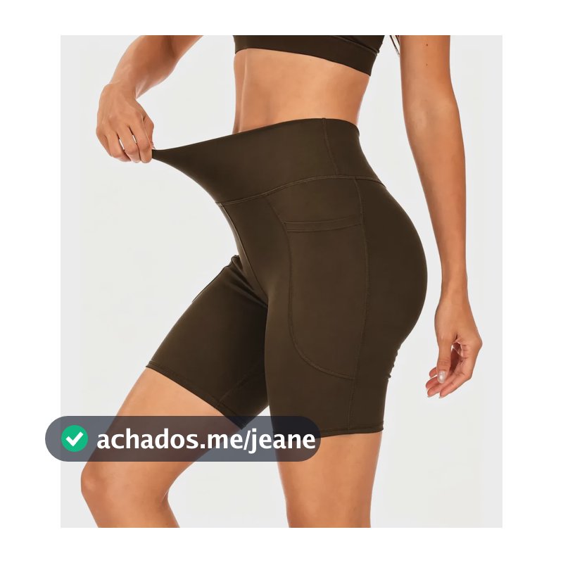 Froog Short Academia Fitness Feminina Zero Transparência Marrom Liso M (40-42)