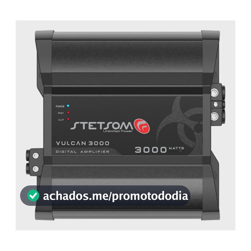 Amplificador Stetsom Vulcan 3000 - 1 Canal - 3000w Rms 1 Ohm