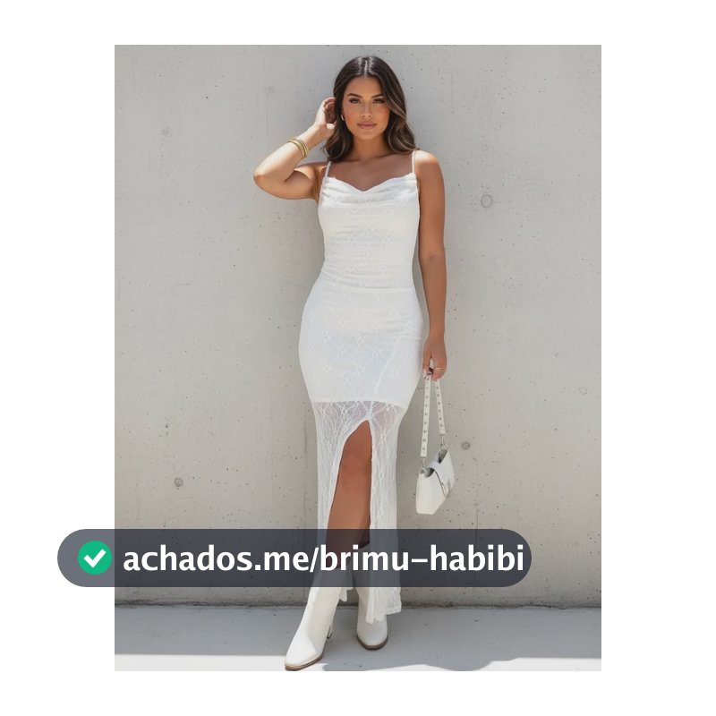 Vestido Longo Renda Transparente Fenda Festas Balada Elegant Branco P