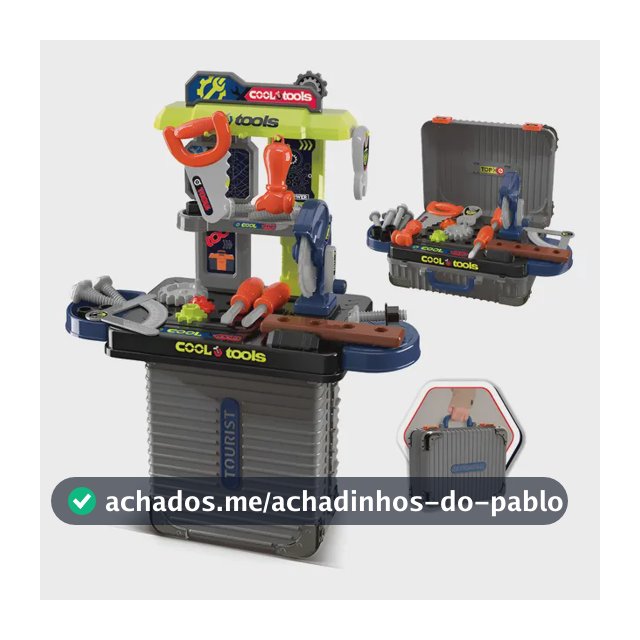 Bancada de Ferramentas Infantil 3 em 1 Maleta 31 Peças Maxi Toys