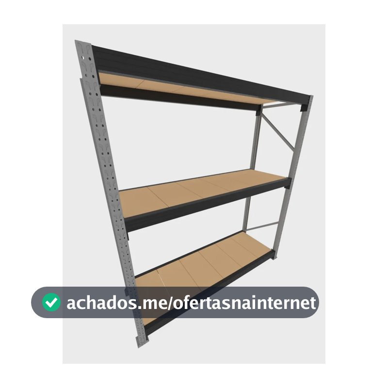 Porta Pallet Mini 200x180x60 200kg Nível 3 Níveis Com Mdf Preto