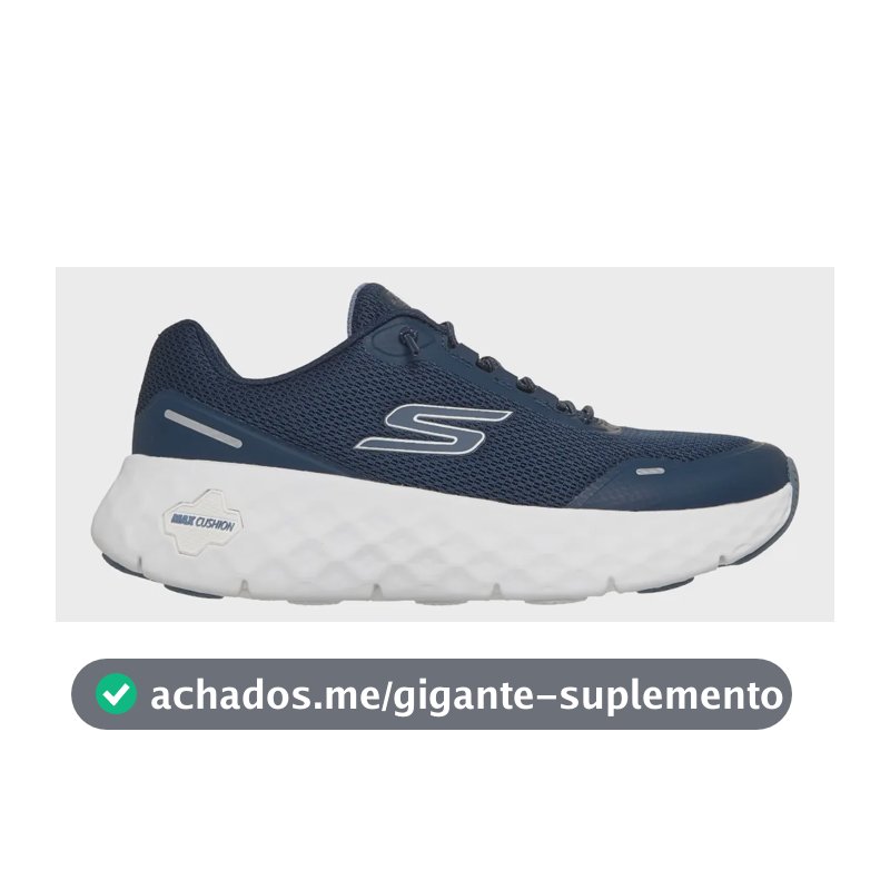 Tênis Skechers De Caminhada  Max Cush Flex Fem Azul /branco Azul Escuro / Branco Lisa 37 Br