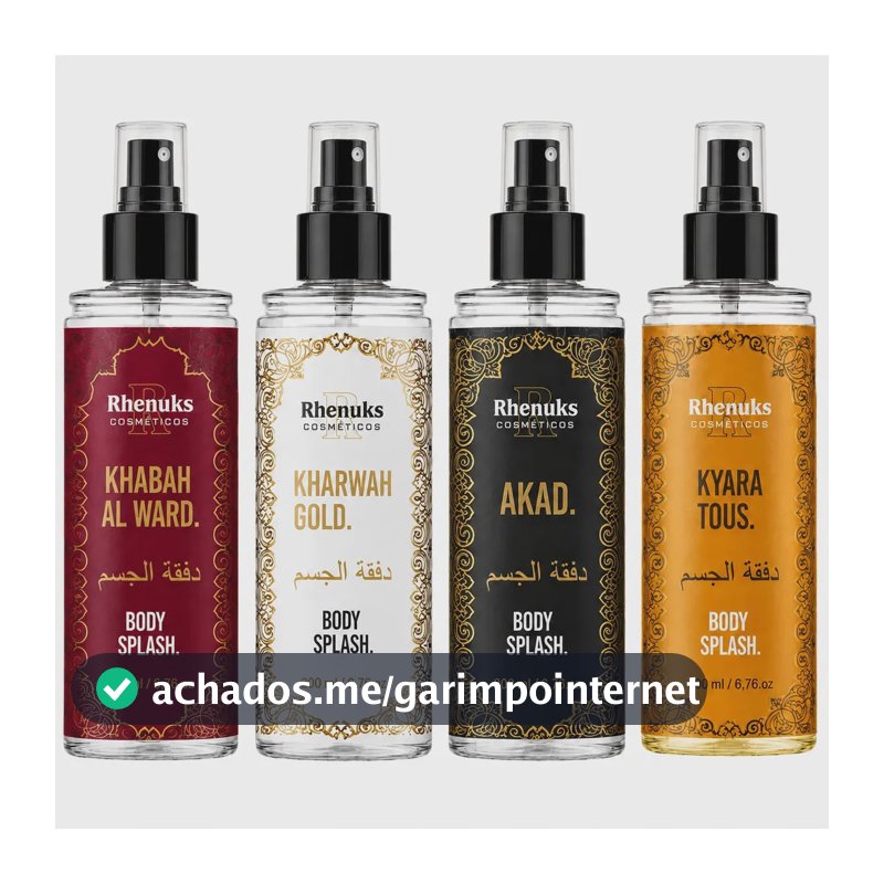Body Splash Arabe C/4un 200ml Perfume de Luxo Alta Concentração Perfume Desodorante Corporal