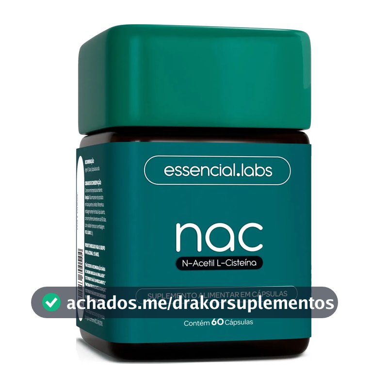 NAC 600mg - Fórmula Exclusiva com Máxima Concentração e Pureza - N-Acetil L-Cisteína - 60 Cápsulas