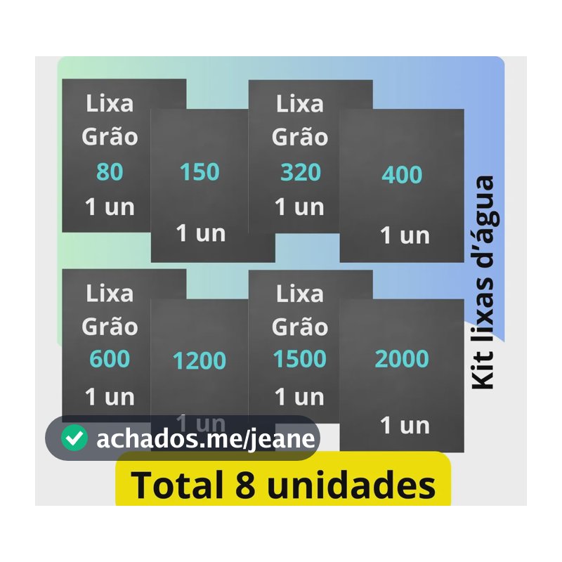 Lixa 80 150 320 400 600 1200 1500 2000 Kit 1 Folha De Cada 802000