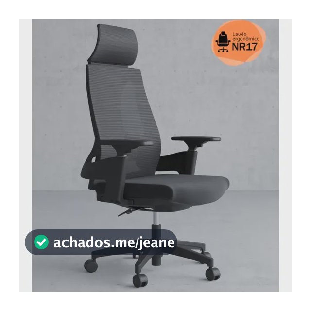 Cadeira De Escritório Presidente NR17 HomeNow Ergonômica Premium Toledo Cor Preto