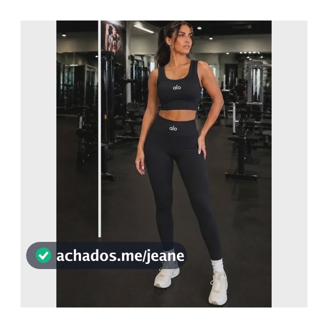 Conjunto Cropped E Calça Legging Fitness Alo Poliamida Preto M