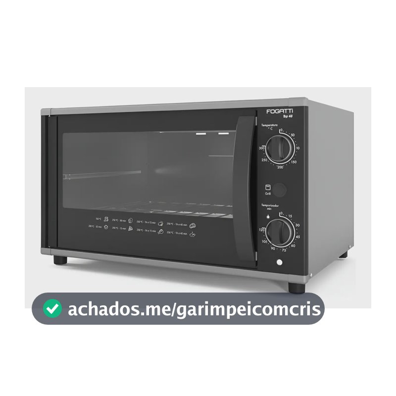 Forno De Banca Elétrico Top48 Fogatti 48 Litros Black 220v 220v Preto